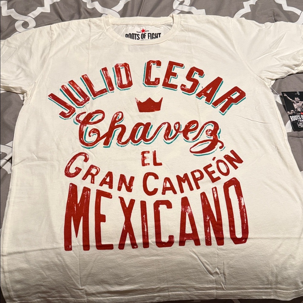 Roots of Fight White Julio Cesar Chavez Tee